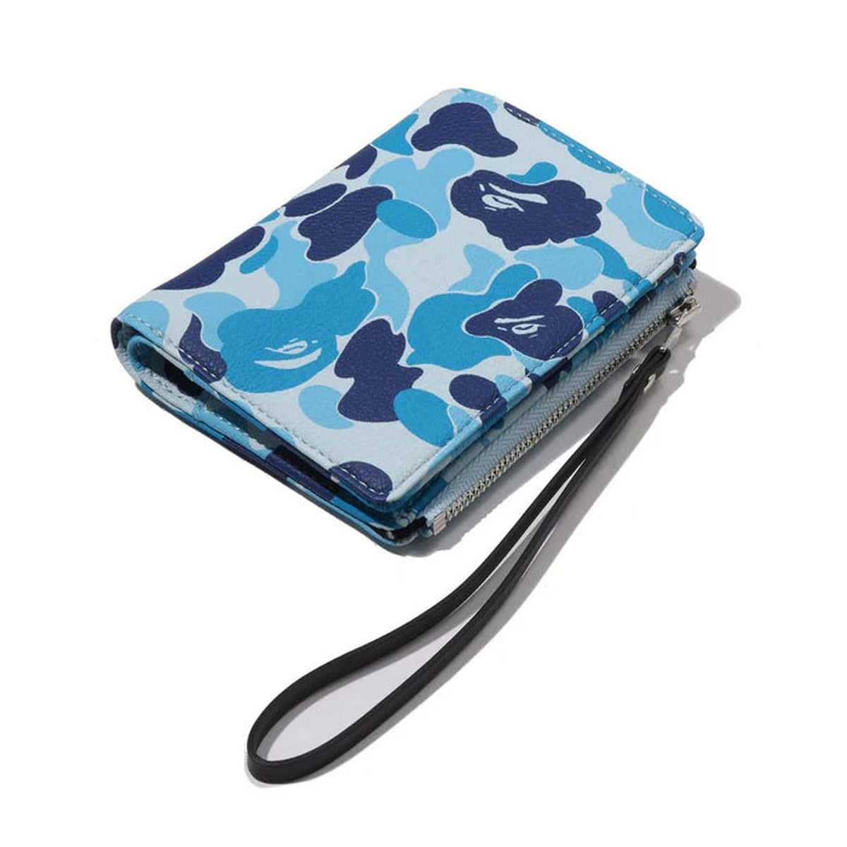 A BATHING APE BAPE LADIES' ABC CAMO WALLET BLUE