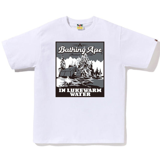 A BATHING APE BAPE BASE CAMP TEE WHITE