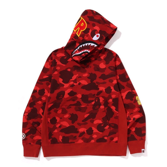 A BATHING APE BAPE COLOR CAMO 2ND SHARK PULLOVER HOODIE RED