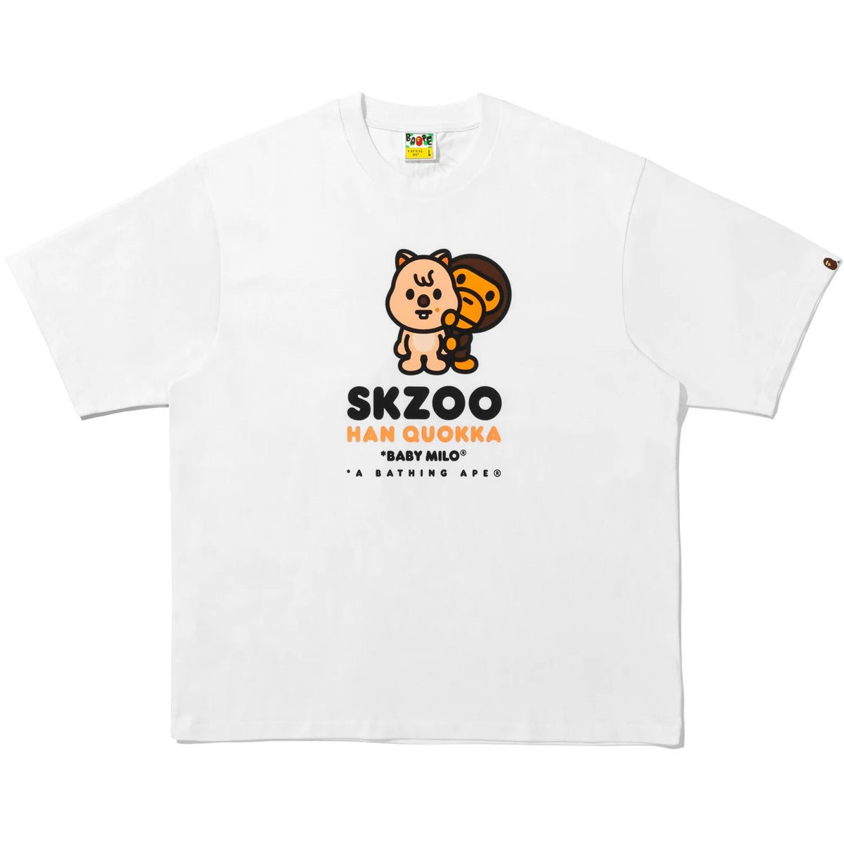 A BATHING APE BAPE STRAYKIDS HAN QUOKKA BABY MILO TEE WHITE