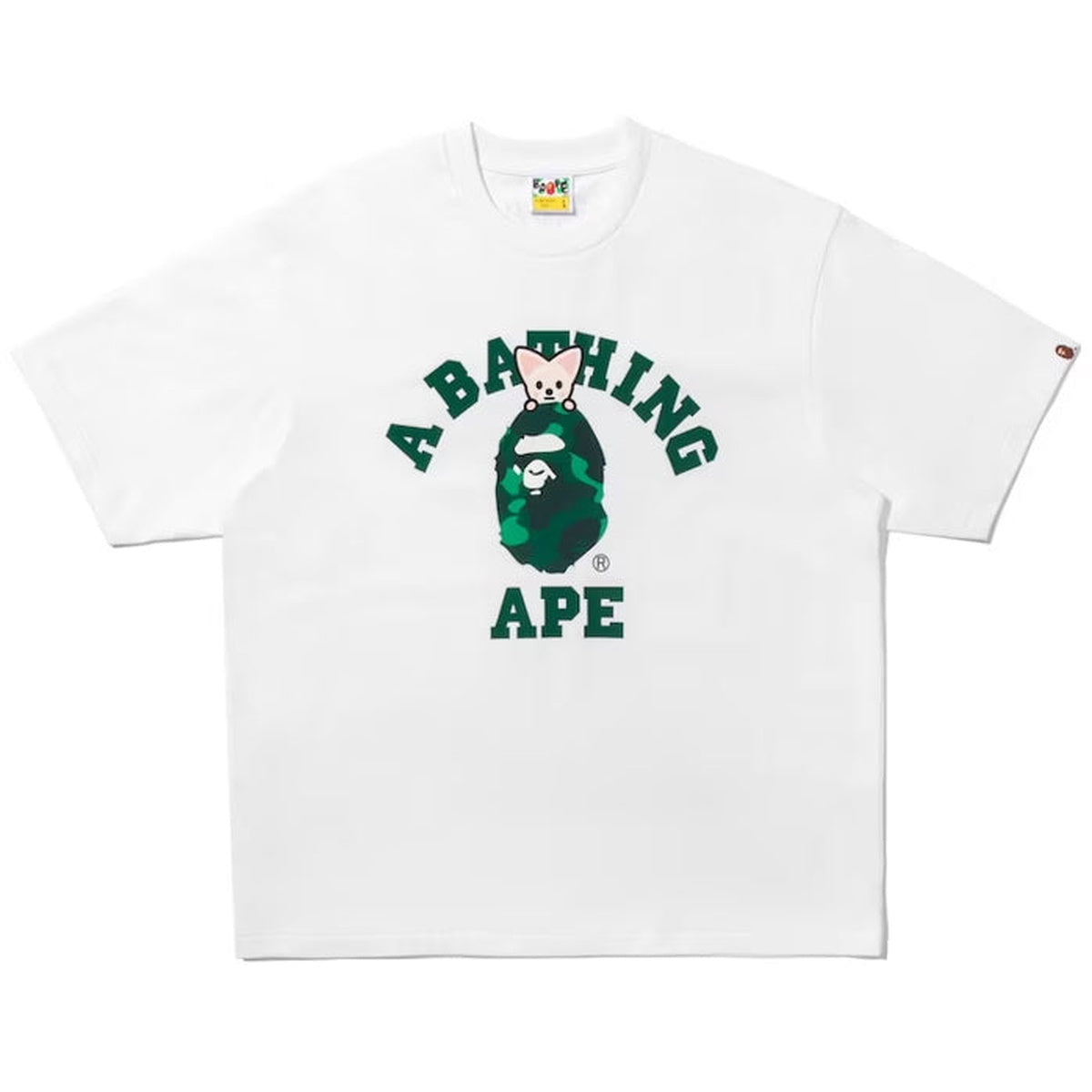 A BATHING APE BAPE STRAYKIDS FOXI.NY COLLEGE TEE WHITE
