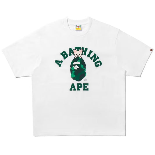 A BATHING APE BAPE STRAYKIDS FOXI.NY COLLEGE TEE WHITE