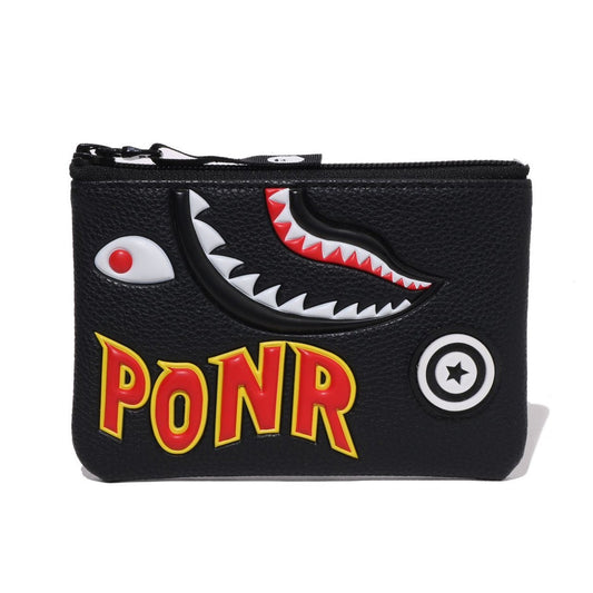 A BATHING APE BAPE 2ND SHARK MINI WALLET BLACK