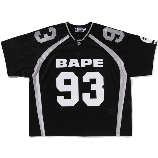 A BATHING APE BAPE LINE CAMO JACQUARD RELAXED FIT FOOTBALL JERSEY BLACK