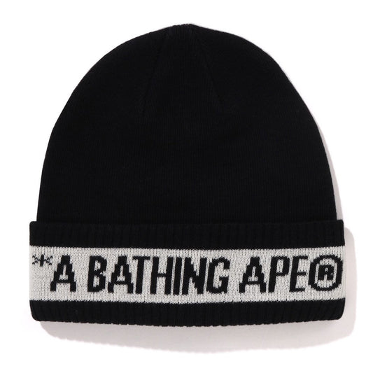 A BATHING APE BAPE KNIT CAP BLACK