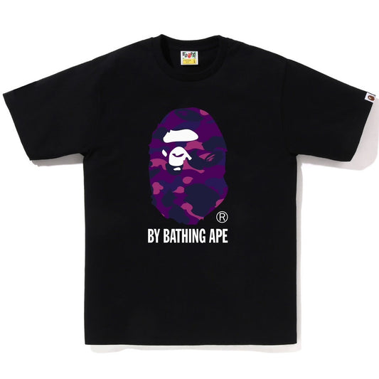 A BATHING APE BAPE COLOR CAMO BY BATHING APE TEE BLACK PURPLE