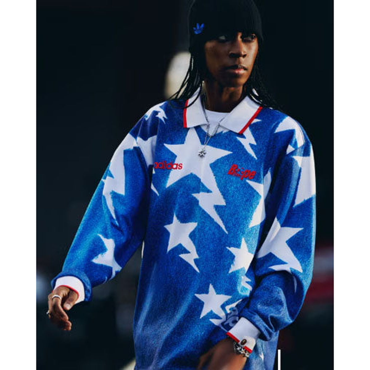 A BATHING APE BAPE ADIDAS World Cup Pack L/S STA JERSEY BLUE