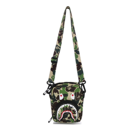 A BATHING APE BAPE ABC CAMO SHARK MINI BAG GREEN