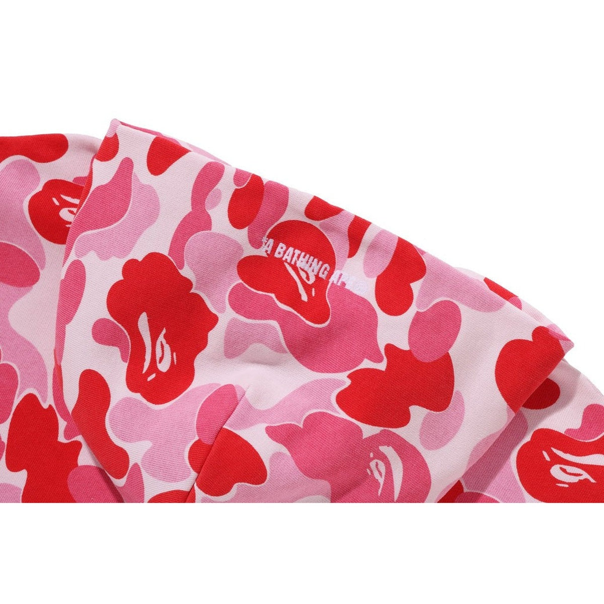 A BATHING APE BAPE ABC CAMO HEAVY WASHED CROPPED FIT ZIP HOODIE PINK