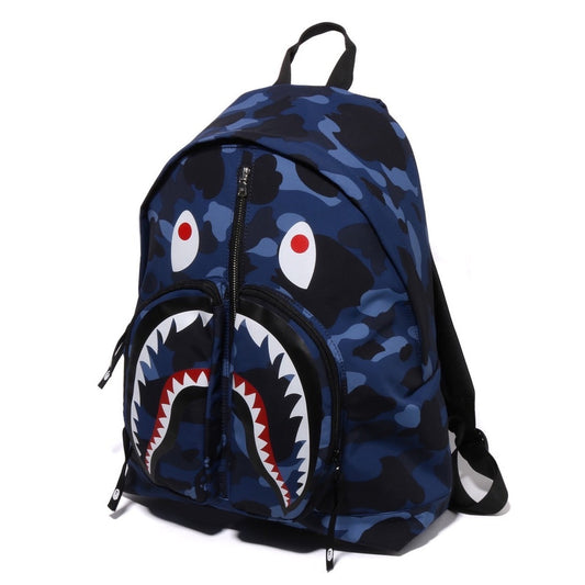 A BATHING APE BAPE COLOR CAMO SHARK DAYPACK NAVY
