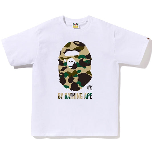 A BATHING APE BAPE 1ST CAMO BY BATHING APE TEE WHITE YELLOW