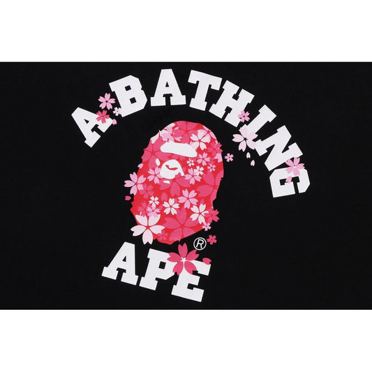 A BATHING APE BAPE SAKURA COLLEGE TEE BLACK