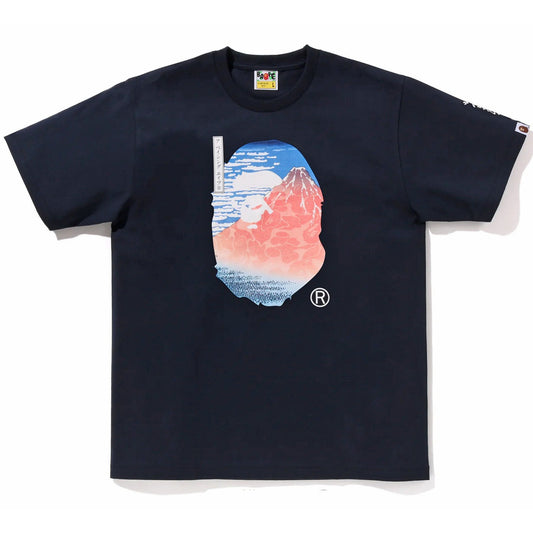 A BATHING APE BAPE UKIYO-E APE HEAD TEE #2 NAVY