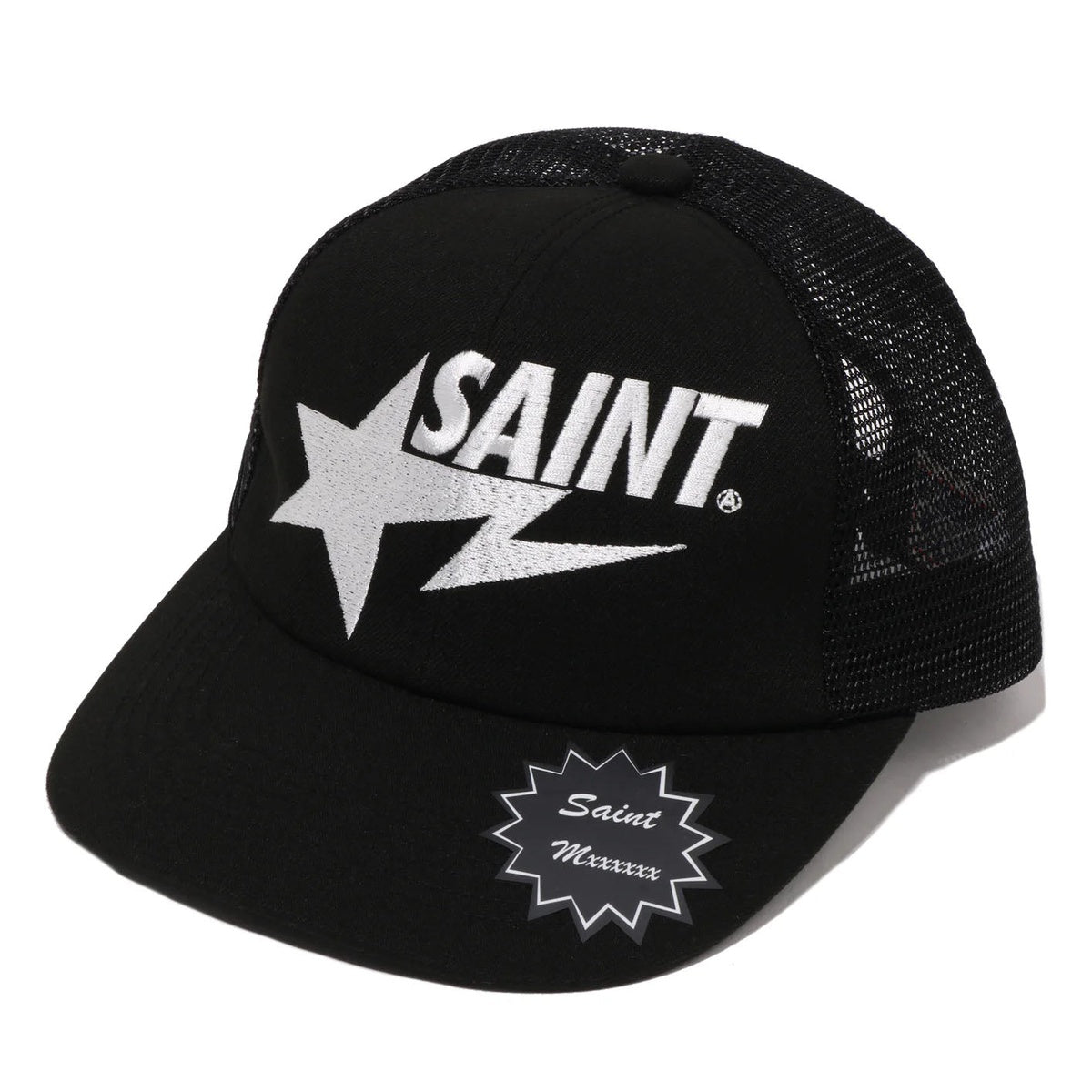 A BATHING APE BAPE SAINT MXXXXXX SAINT STA MESH CAP BLACK