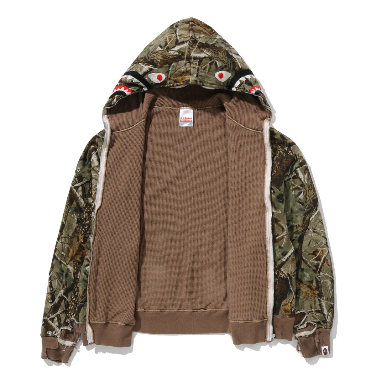 A BATHING APE BAPE SAINT MXXXXXX SHARK FULL ZIP HOODIE MULTI