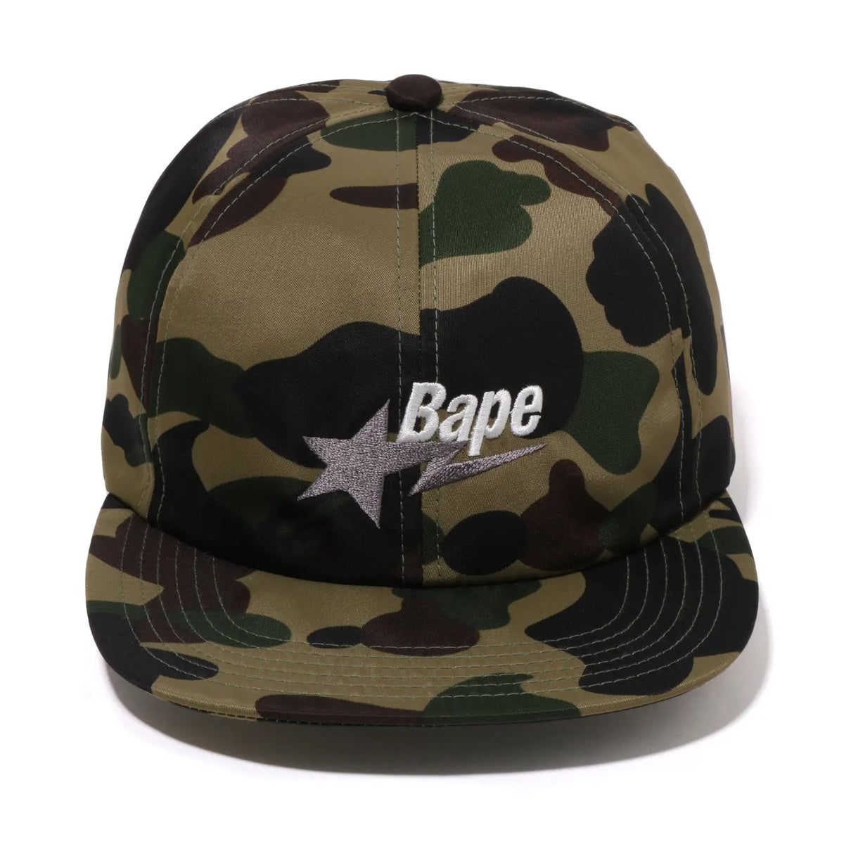 A BATHING APE 1ST CAMO BAPE STA LOGO NYLON CAP - ONLINE EXCLUSIVE - GREEN