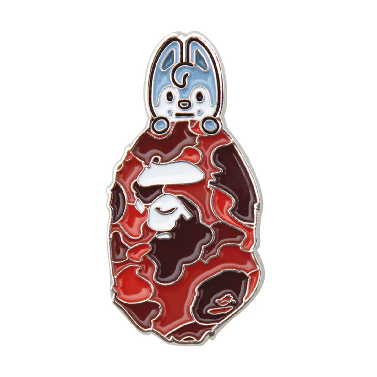 A BATHING APE BAPE STRAYKIDS WOLF CHAN METAL PIN RED