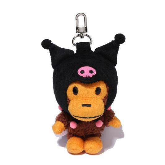 A BATHING APE BAPE SANRIO CHARACTERS PLUSH DOLL KEYCHAIN KUROMI BLACK