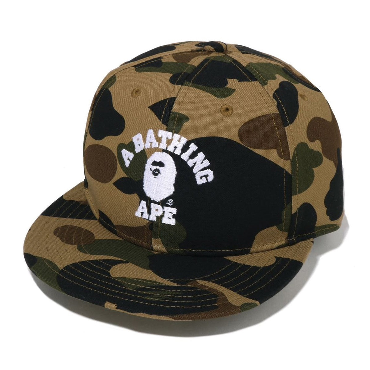 A BATHING APE BAPE 1ST CAMO COLLEGE CAP GREEN