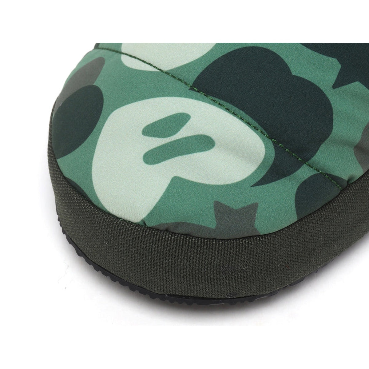 A BATHING APE BAPE APEE CAMO SHERPA SLIPPER GREEN