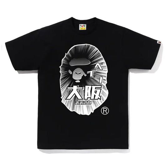 A BATHING APE BAPE COSMICS OSAKA APE HEAD TEE BLACK