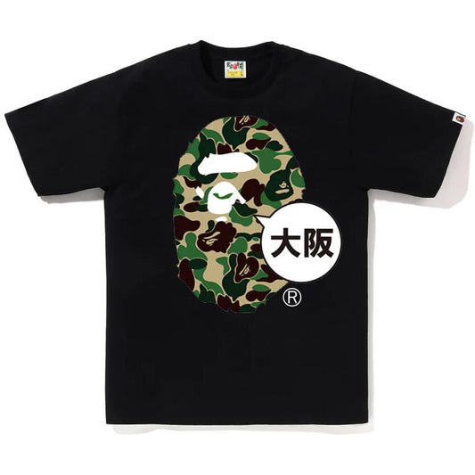 A BATHING APE BAPE ABC CAMO OSAKA APE HEAD TEE BLACK