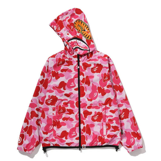 A BATHING APE BAPE Ladies' ABC CAMO SHARK HOODIE JACKET PINK