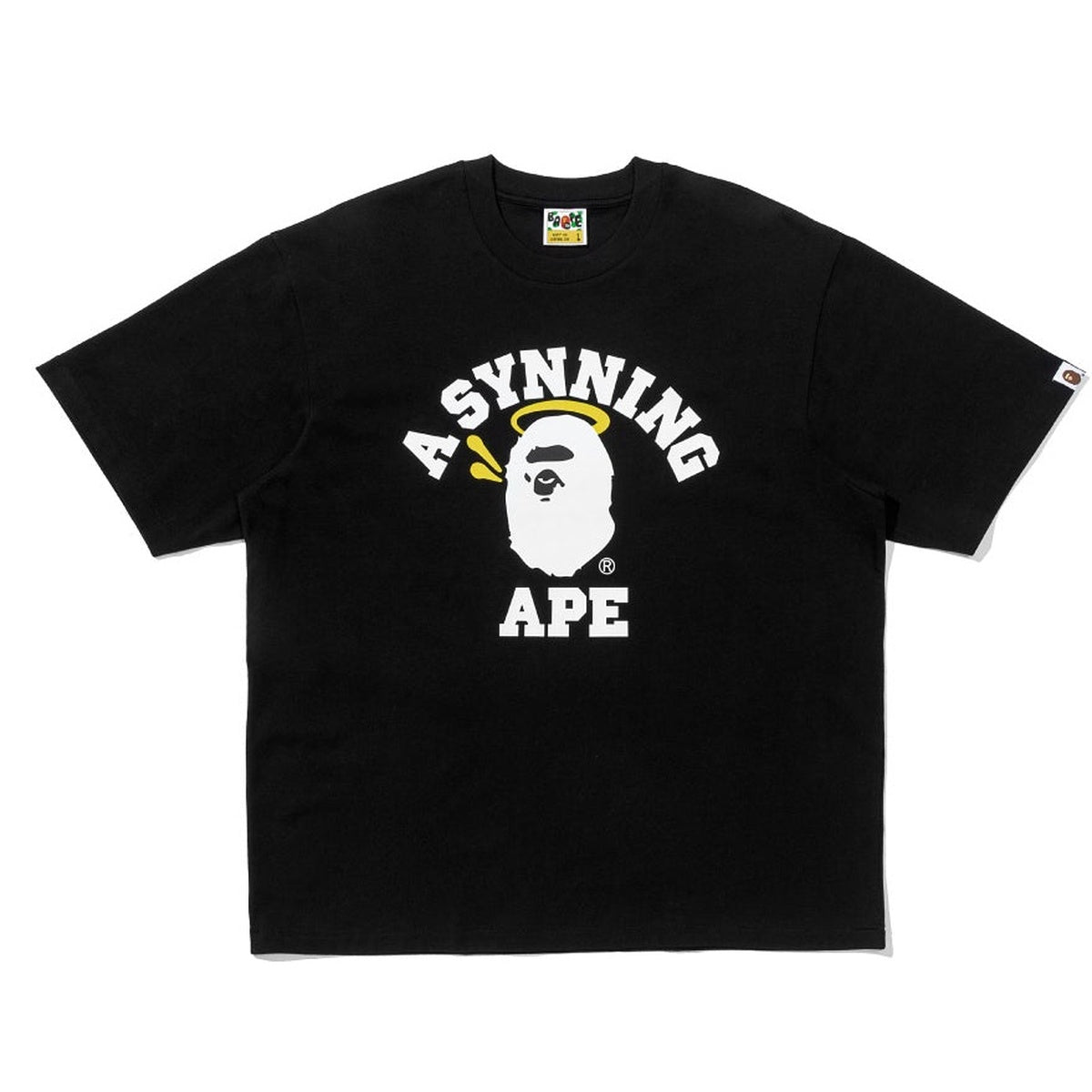 A BATHING APE BAPE SPOTIFY BY CENTRAL CEE COLLEGE RELAXED FIT TEE BLACK