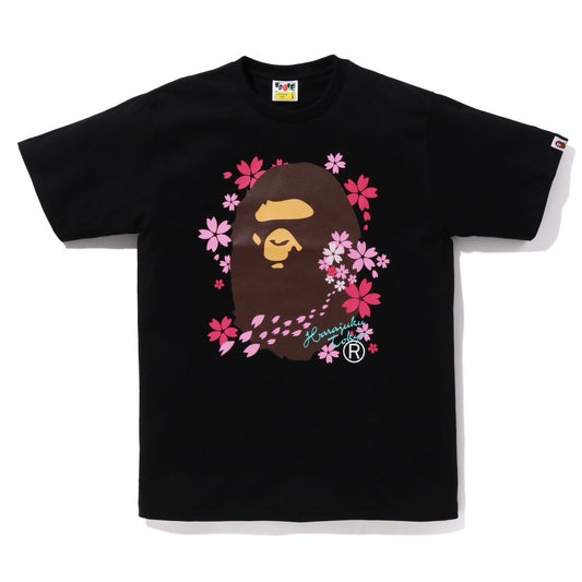 A BATHING APE BAPE SAKURA APE HEAD TEE BLACK