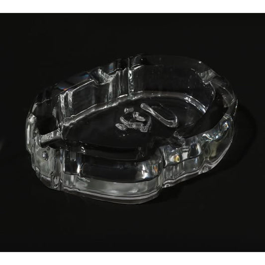 A BATHING APE BAPE APE HEAD GLASS ASHTRAY CLEAR