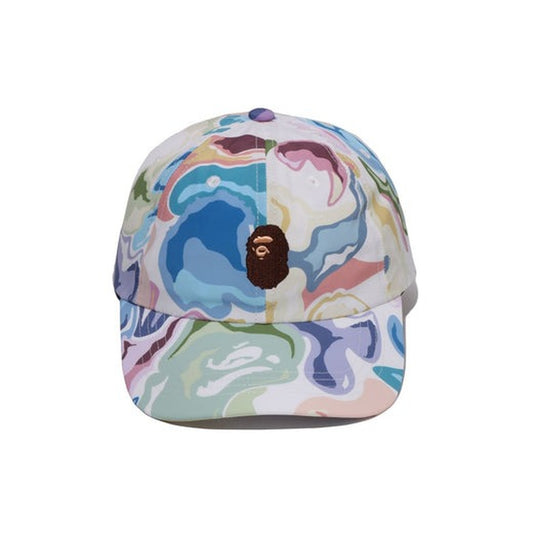 A BATHING APE BAPE ART CAMO ONE POINT PANEL CAP WHITE