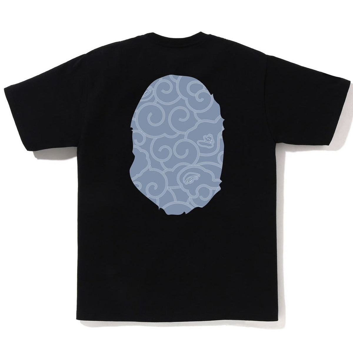 A BATHING APE BAPE JAPANESE CLOUD CAMO BIG APE HEAD TEE BLACK