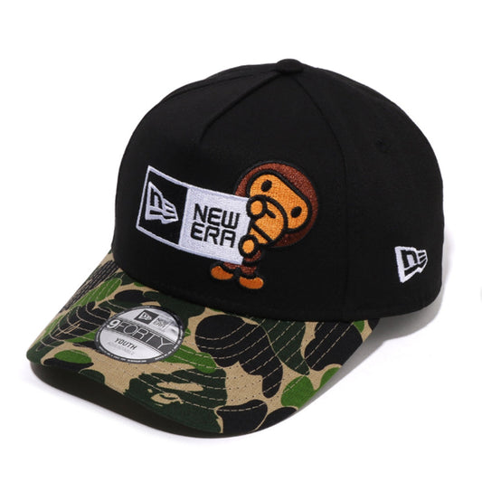 A BATHING APE BAPE KIDS BABY MILO NEW ERA 9 FORTY CAP BLACK