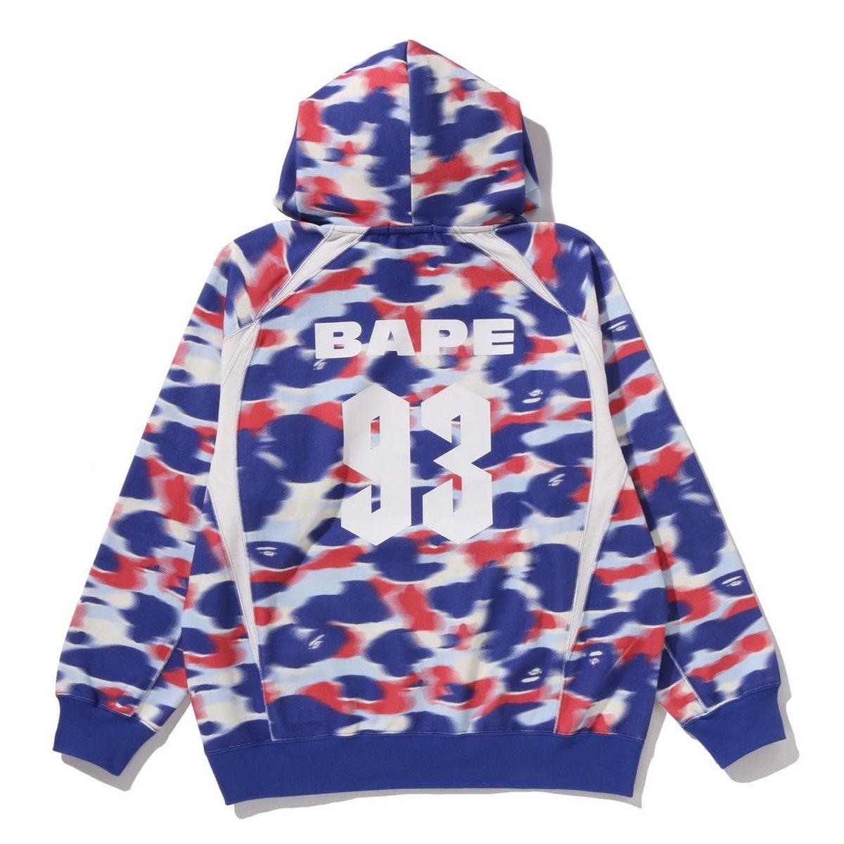 A BATHING APE BAPE CREEN CAMO FOOTBALL LOGO RELAXED FIT PULLOVER HOODIE BLUE