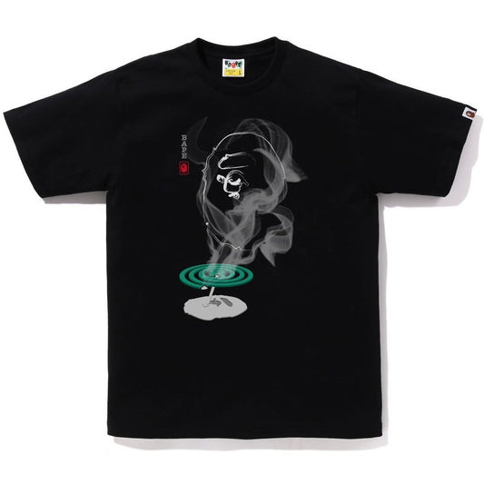 A BATHING APE BAPE MOSQUITO COIL APE HEAD TEE BLACK