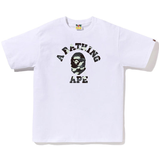 A BATHING APE BAPE CITY CAMO COLLEGE TEE WHITE