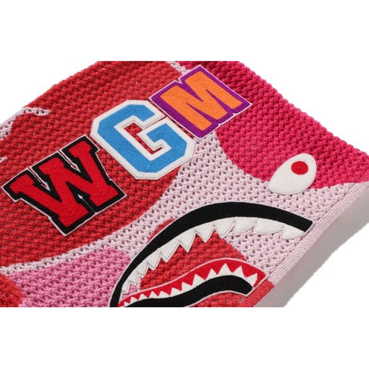 A BATHING APE BAPE ABC CAMO CROCHET SHARK RELAXED FIT FULL ZIP HOODIE PINK