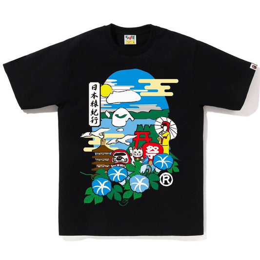 A BATHING APE BAPE JAPAN CULTURE APE HEAD TEE BLACK