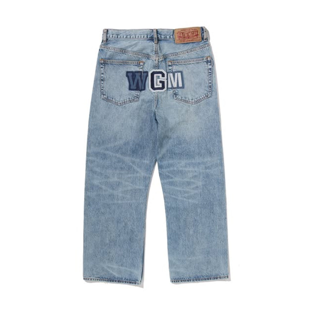 A BATHING APE BAPE SHARK RELAXED FIT DENIM PANTS LIGHT INDIGO