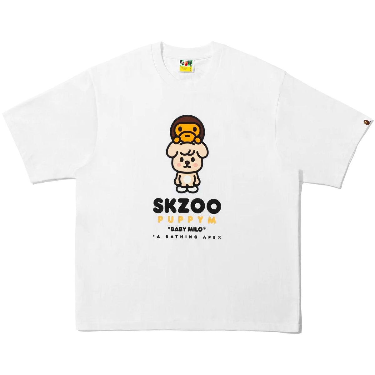 A BATHING APE BAPE STRAYKIDS PUPPYM BABY MILO TEE WHITE
