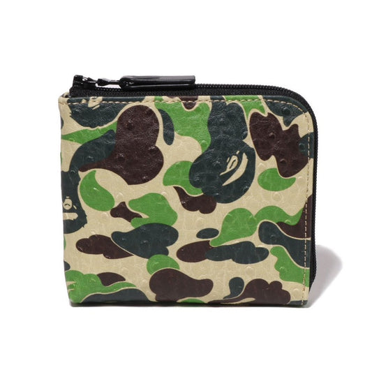 A BATHING APE BAPE ABC CAMO MINI ZIPPED WALLET GREEN