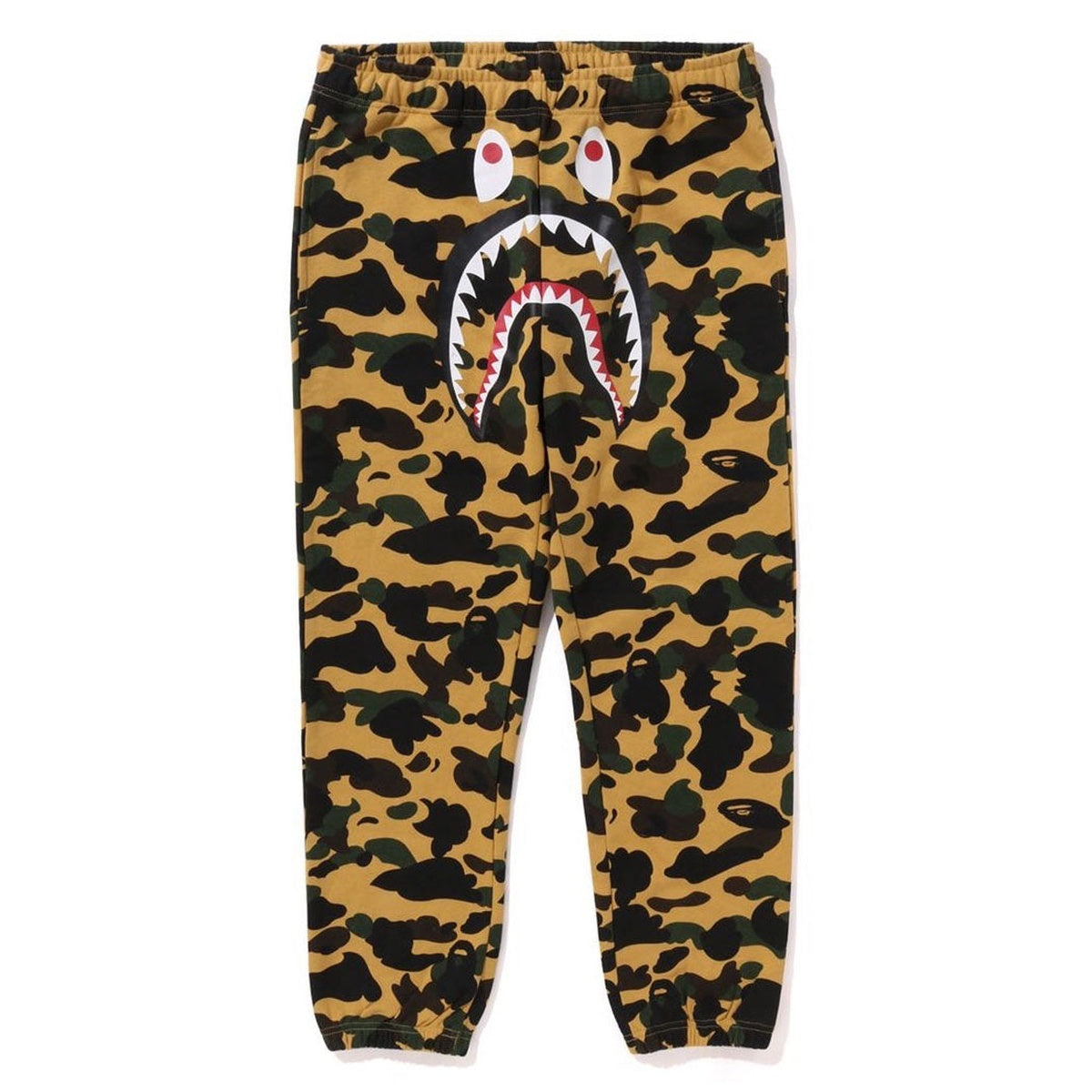 A BATHING APE BAPE 1ST CAMO SHARK SWEAT PANTS YELLOW