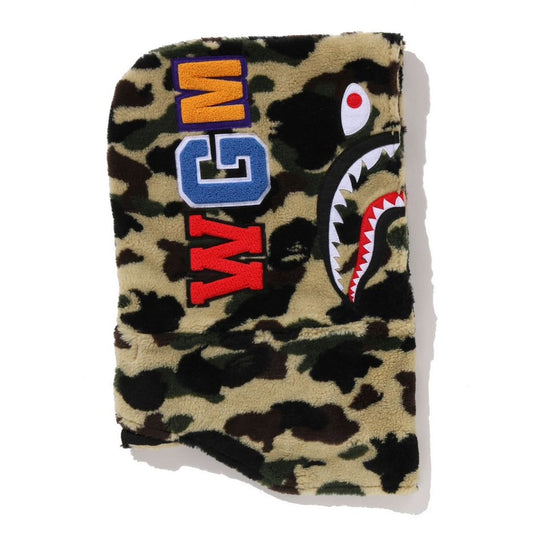 A BATHING APE BAPE 1ST CAMO SHARK BOA SNOOD YELLOW