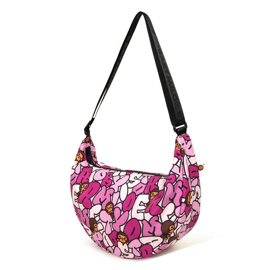 A BATHING APE BAPE BABY MILO STORE BUBBLE CAMO MEDIUM CROSS BAG PINK