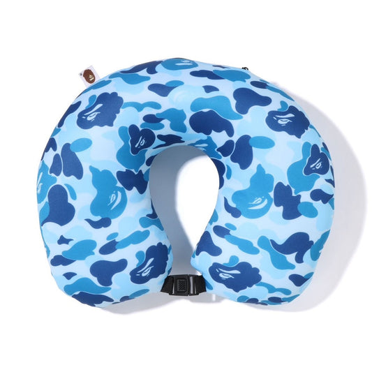 A BATHING APE BAPE ABC CAMO 2WAY APE HEAD NECK PILLOW BLUE