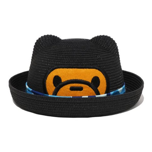 A BATHING APE BAPE KIDS ABC CAMO MILO FACE BLADE HAT BLACK