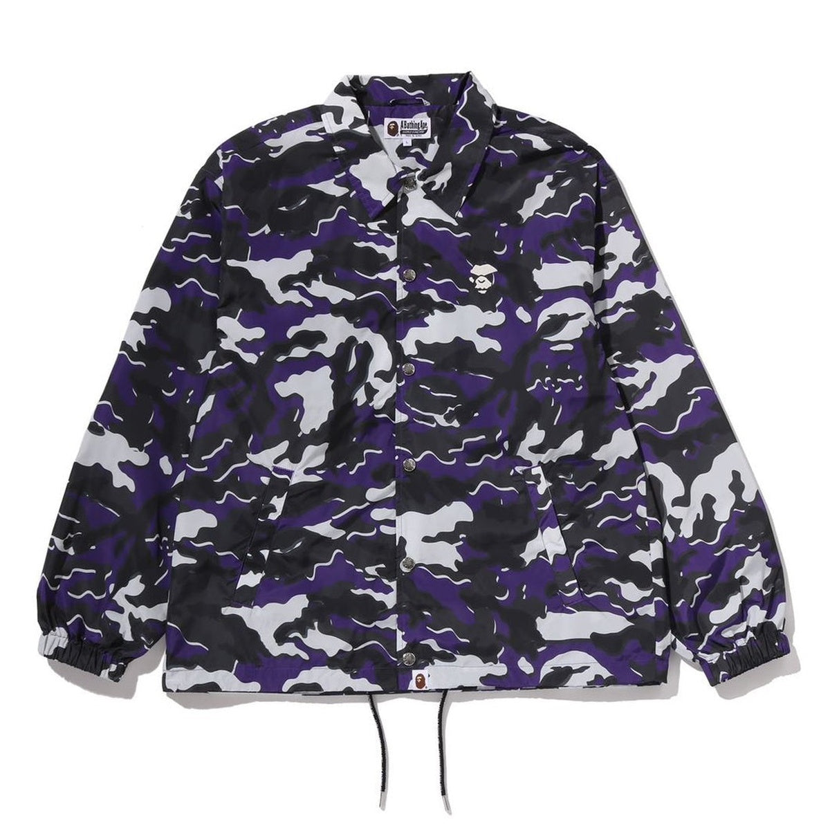 A BATHING APE BAPE GLITCH WOODLAND CAMO COACH JACKET PURPLE