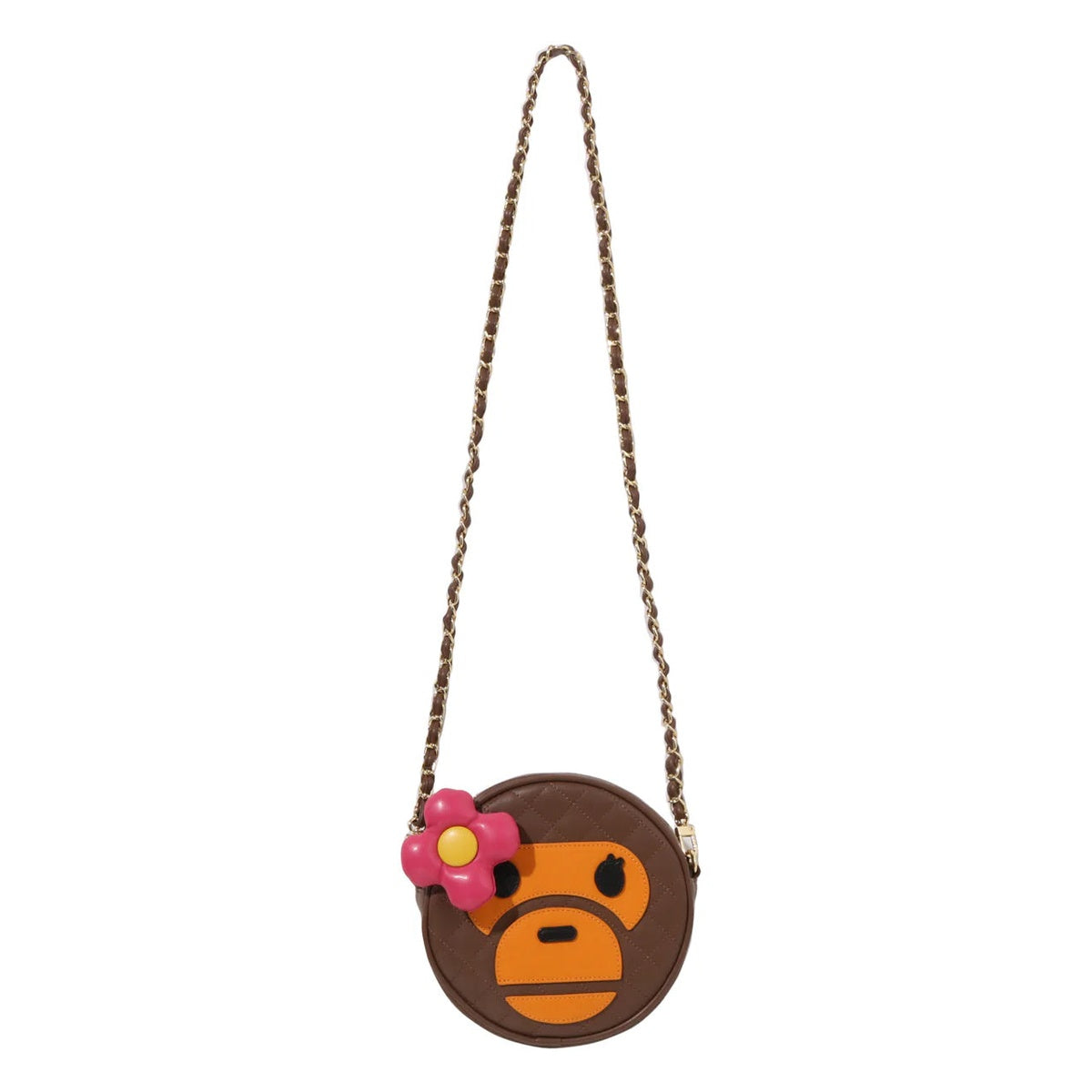 A BATHING APE BAPE LADIES' BABY LISA QUILTING SHOULDER BAG BROWN