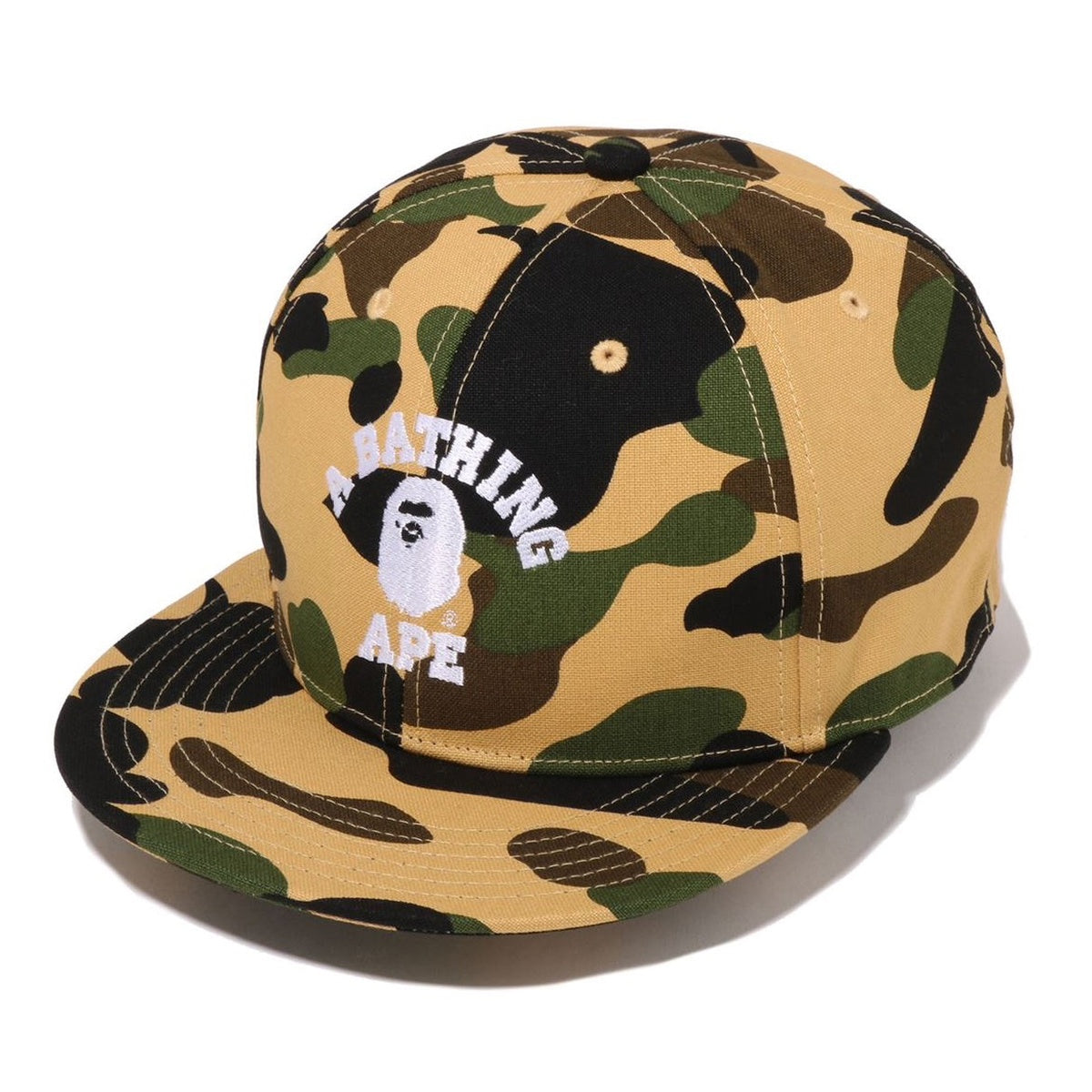 A BATHING APE BAPE 1ST CAMO COLLEGE CAP YELLOW