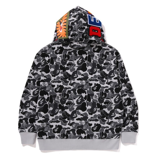 A BATHING APE BAPE DEF JAM CAMO SHARK RELAXED FIT FULL ZIP HOODIE BLACK